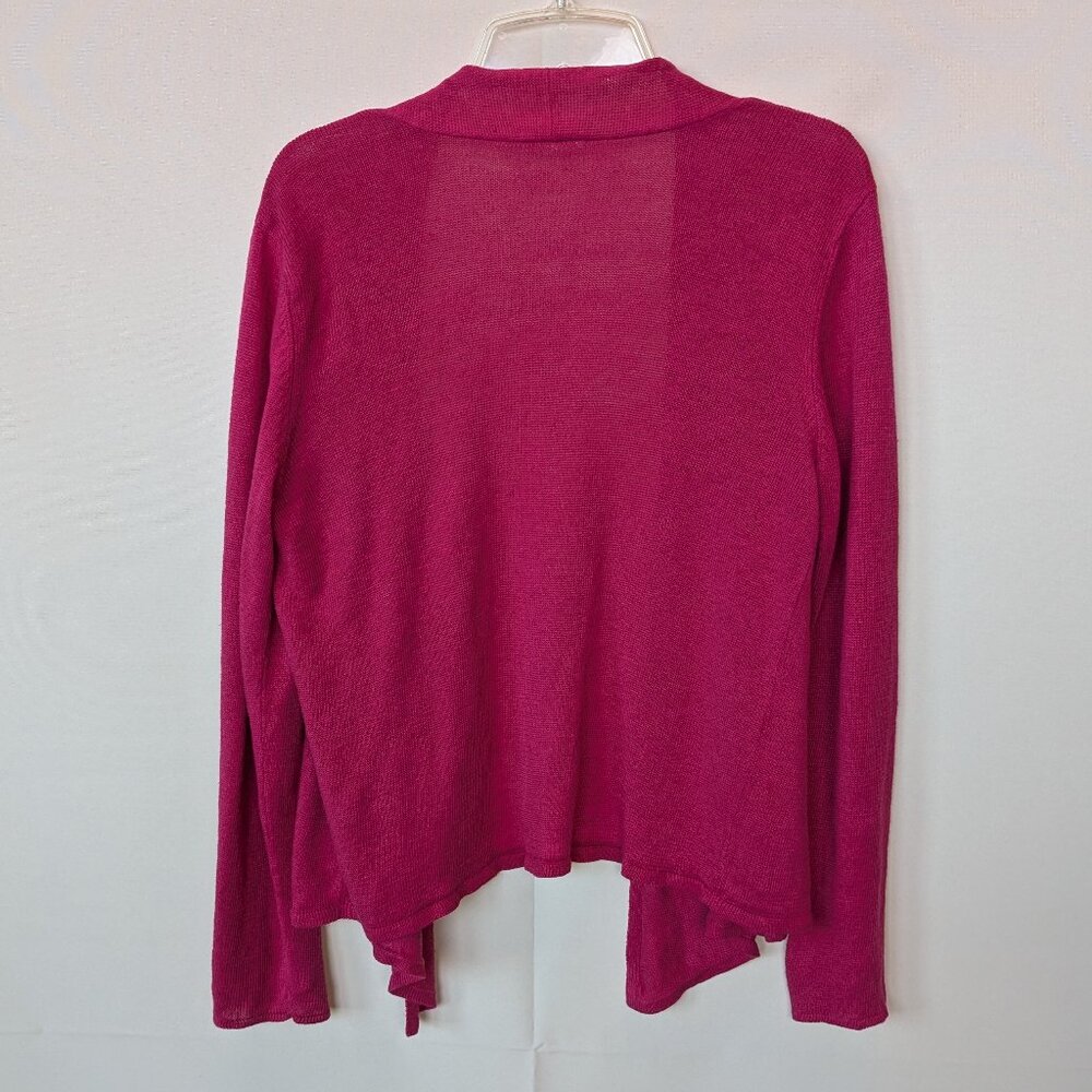 Eileen Fisher Linen Open Front Drape Cardigan - Picture 2 of 5